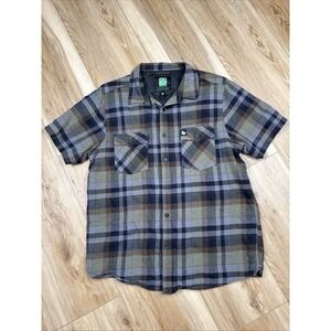 Men's HippyTree Button-Down Canyon Flannel Brown/Grey Plaid Size L